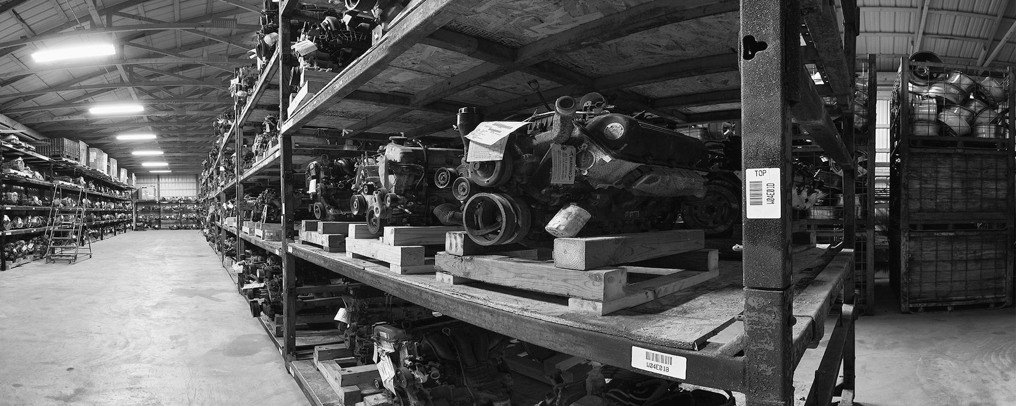 View of the warehouse at Doug's Auto Recyclers in Coldwater, MI